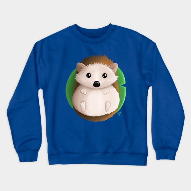 Hedgehog on a Lilypad Crewneck Sweatshirt by JuliaCoffin